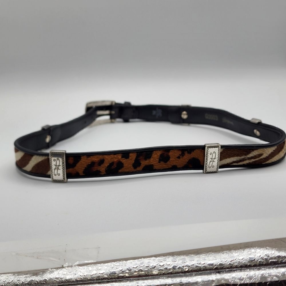 Brighton animal print calf hair belt